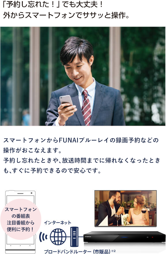  ｢予約し忘れた！｣でも大丈夫！外からスマートフォンでササッと操作。